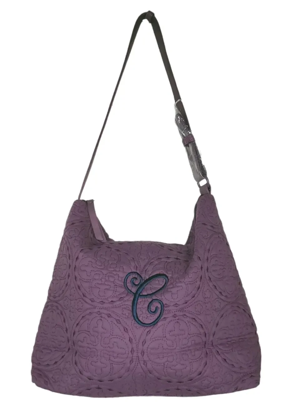 Initially Yours Letter C Embroidered Monagrammed Tote Plum Purple Bag NWOT